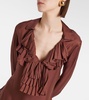 Ruffled twill blouse