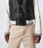 Leather varsity jacket