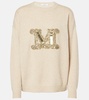 Logo embellished wool and cashmere sweater