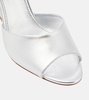 Wanda metallic leather wedge mules