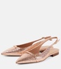 Jama embossed leather slingback flats