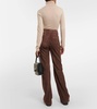 Vesta high-rise suede flared pants