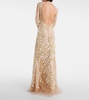 Atom sequined embroidered tulle gown