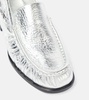 Metallic leather loafers