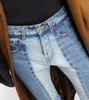 Paneled high-rise straight jeans