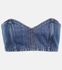 Strapless denim crop top