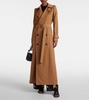 Wool-blend gabardine trench coat