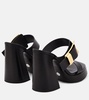 Buckle Slide leather platform mules