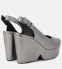 Dylan metallic leather wedge sandals