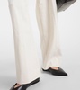 High-rise silk and cotton wide-leg pants