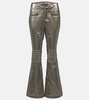 Aurora low-rise metallic flared ski pants