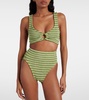 Nadine striped high-rise bikini