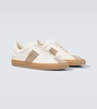 Tennis suede-trimmed leather sneakers