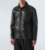 Anagram polished leather jacket