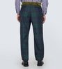 Tartan taffeta straight pants