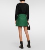 Pleated wool-blend miniskirt