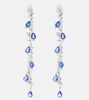 18kt white gold drop earrings with diamonds and sapphires