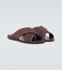 Otawi leather-trimmed raffia sandals