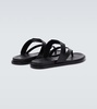 Leather logo sandals