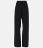 High-rise wool-blend straight pants