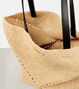 Puzzle Fold XL raffia tote bag