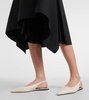 Spike leather slingback flats