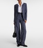 Pinstripe high-rise straight pants