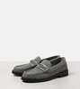 Addie leather-trimmed felt loafers