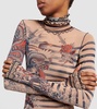 Tattoo Collection tulle turtleneck top