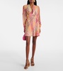 Hebe printed silk minidress