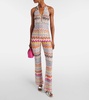 Zigzag halterneck lamé jumpsuit