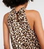 Tanisha leopard-print silk-blend top