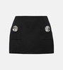 Jumbo crystal-embellished wool miniskirt