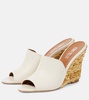 Deia 100 leather-trimmed espadrille wedges