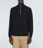 Cotton and cashmere half-zip sweater