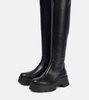 Leather knee-high boots