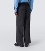 Pinstripe wool twill wide-leg pants