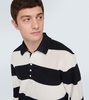 Striped cotton polo sweater