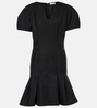 Wool gabardine midi dress