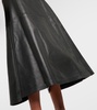 V-neck leather midi dress