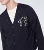 Embroidered wool cardigan