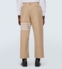 4-Bar cropped cotton straight pants