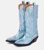 Embroidered metallic cowboy boots