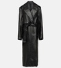 Cocoon leather trench coat