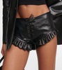 Geva low-rise leather shorts