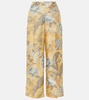 Printed silk wide-leg pants