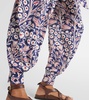 Printed silk tapered pants