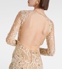 Atom sequined embroidered tulle gown