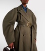 Belted cotton drill trench coat