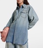 Distressed denim overshirt